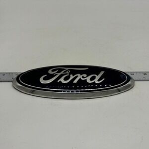Ford Oval Emblem Badge Black Silver Chrome Front Grille Replacement Auto Parts